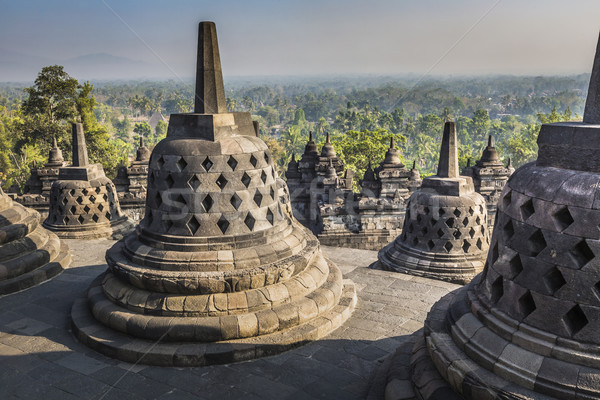 Buddist temple Borobudur on sunset background. Yogyakarta. Java, Stock photo © Mariusz_Prusaczyk