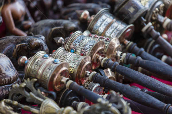 Nepalese Prayer Wheels on Swayambhunath stupa in Kathmandu, Nepa Stock photo © Mariusz_Prusaczyk