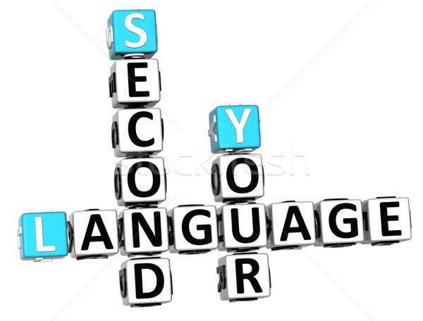 Foto stock: 3D · espanhol · linguagem · palavras · cruzadas · branco · teia