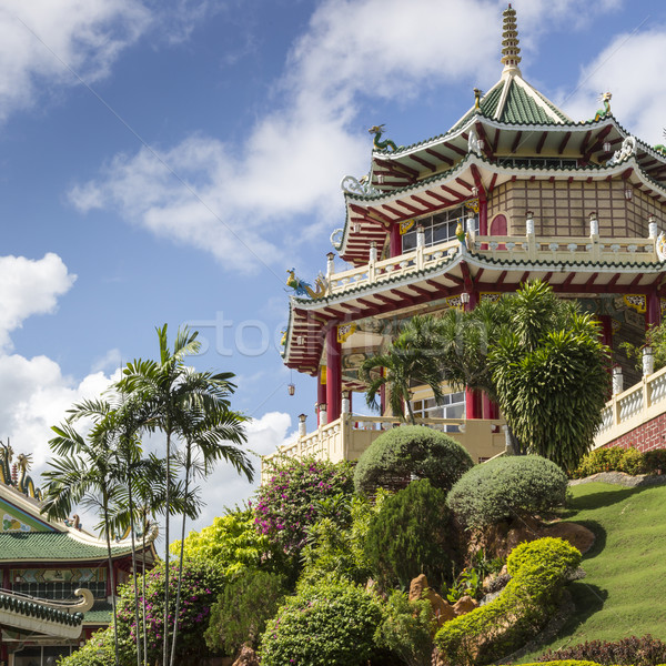 Pagoda and dragon sculpture of the Taoist Temple in Cebu, Philip Stock photo © Mariusz_Prusaczyk