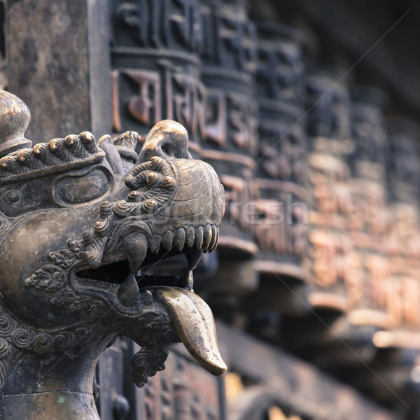 Lions, symbols of power and protection, in Bhaktapur Temple ,the Stock photo © Mariusz_Prusaczyk
