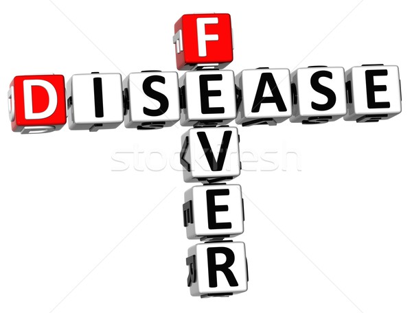 Stock foto: 3D · Krankheit · Fieber · Kreuzworträtsel · Text · weiß