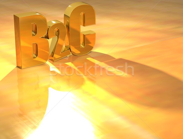 3D B2C Gold text  Stock photo © Mariusz_Prusaczyk