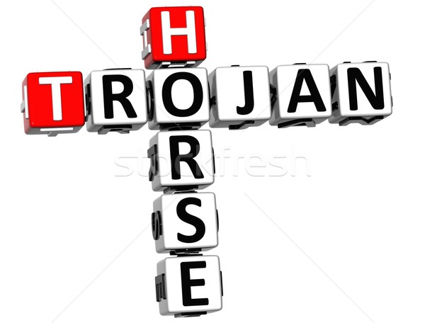 3D Trojan Horse Virus Crossword text Stock photo © Mariusz_Prusaczyk