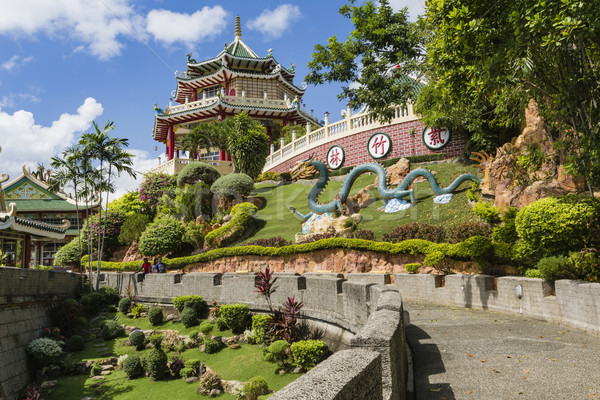 寶塔 龍 雕塑 寺廟 天空 性質 商業照片 © Mariusz_Prusaczyk