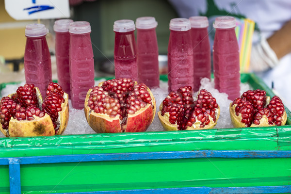 Food street pomegranate raw and pomegranate juice in china town  Stock photo © Mariusz_Prusaczyk