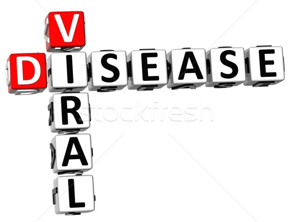3D viral maladie mots croisés blanche croix Photo stock © Mariusz_Prusaczyk