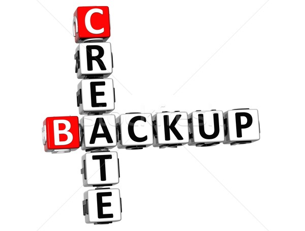 Stock photo: 3D Backup Create Crossword text