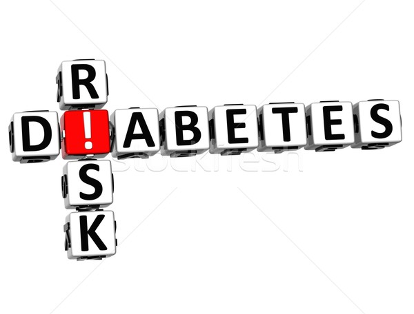 Stock fotó: 3D · cukorbetegség · kockázat · keresztrejtvény · fehér · egészség