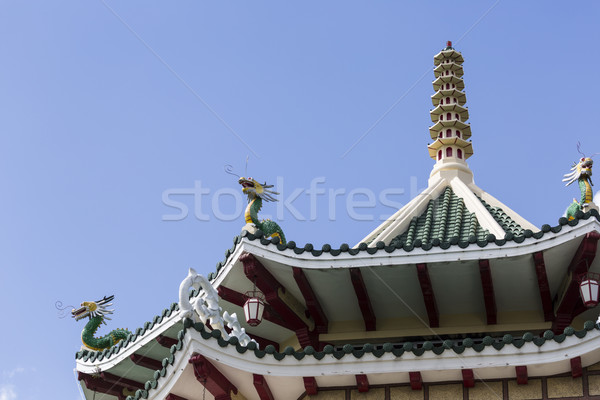 Pagoda Dragon scultura tempio acqua natura Foto d'archivio © Mariusz_Prusaczyk