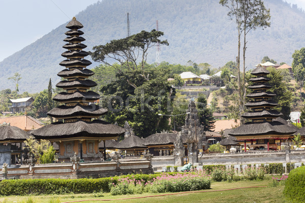 [[stock_photo]]: Temple · lac · bali · Indonésie · paysage · vert