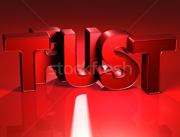 3D Word Trust on red background Stock photo © Mariusz_Prusaczyk