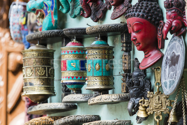 Nepalese Prayer Wheels on Swayambhunath stupa in Kathmandu, Nepa Stock photo © Mariusz_Prusaczyk