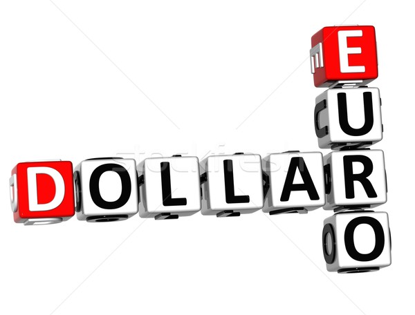 Stock photo: 3D Dollar Euro Crossword