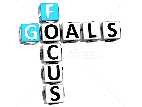 3D Focus Goals Crossword cube words Stock photo © Mariusz_Prusaczyk
