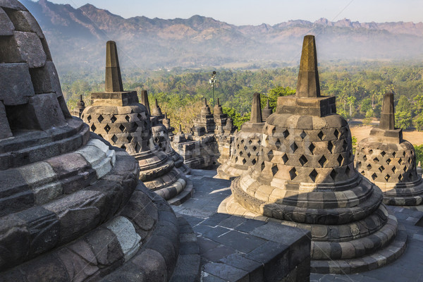 Buddist temple Borobudur on sunset background. Yogyakarta. Java, Stock photo © Mariusz_Prusaczyk