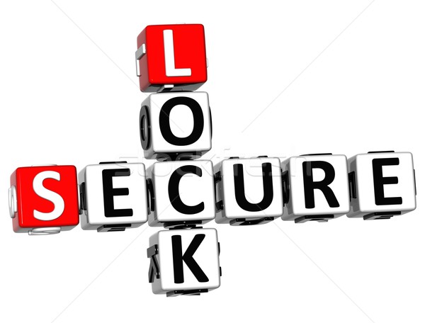 3D Secure Lock Crossword Stock photo © Mariusz_Prusaczyk
