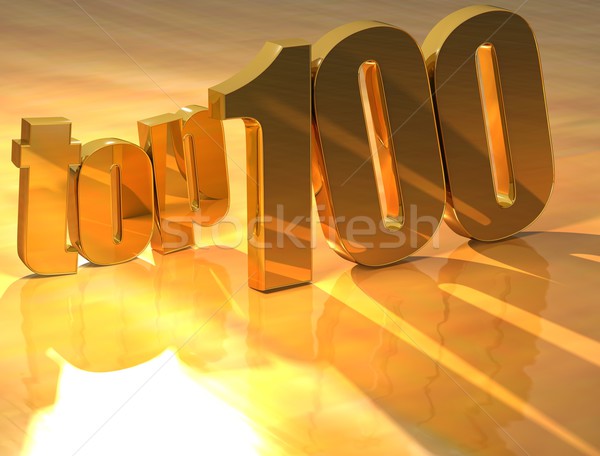 3D Top 100 Gold Text Stock photo © Mariusz_Prusaczyk