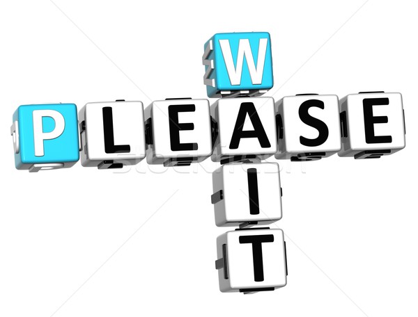 3d Please Wait Crossword text Stock photo © Mariusz_Prusaczyk