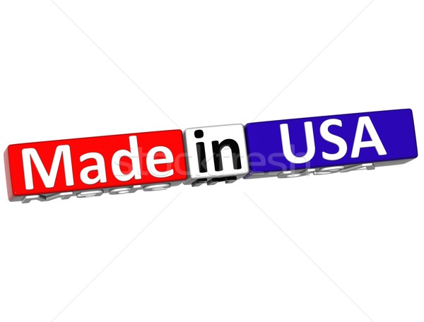 Stock photo: 3D Made in USA over white background