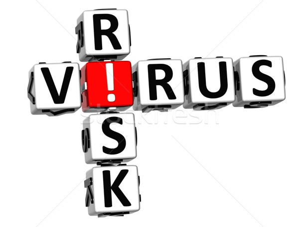 3D vírus kockázat keresztrejtvény fehér üzlet Stock fotó © Mariusz_Prusaczyk
