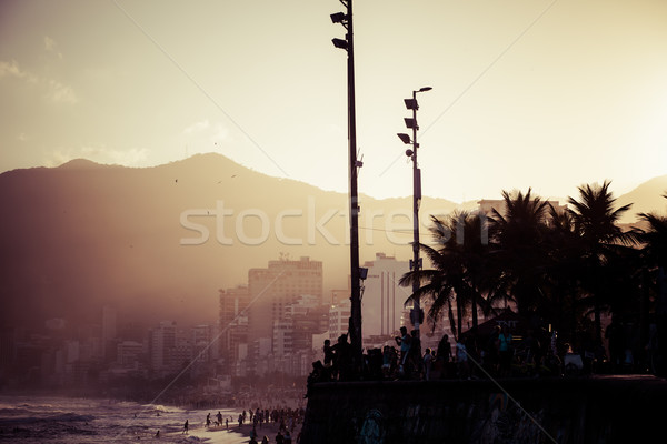 Stock photo: View of Ipanema Beach in the evening, Brazil 