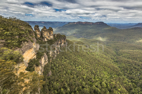 The famous Three Sisters rock formation in the Blue Mountains Na Stock photo © Mariusz_Prusaczyk