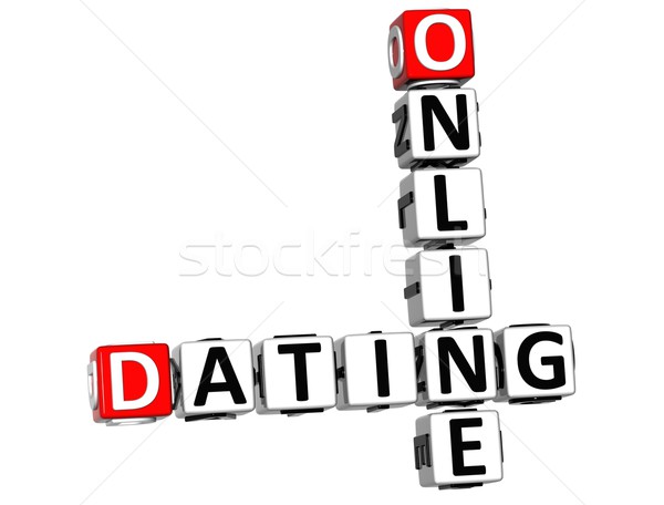 Stock photo: 3D Online Dating Crossword cube words