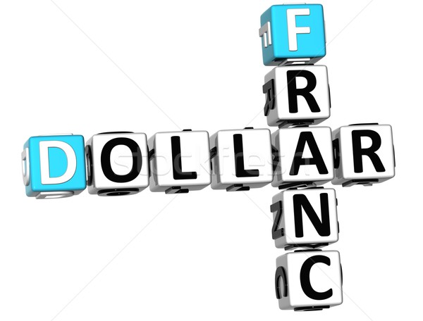 Stock photo: 3D Dollar Franc Crossword