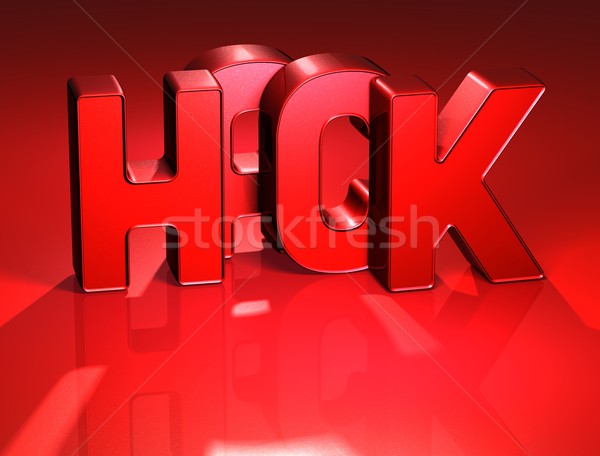 3D Word Hack on red background Stock photo © Mariusz_Prusaczyk