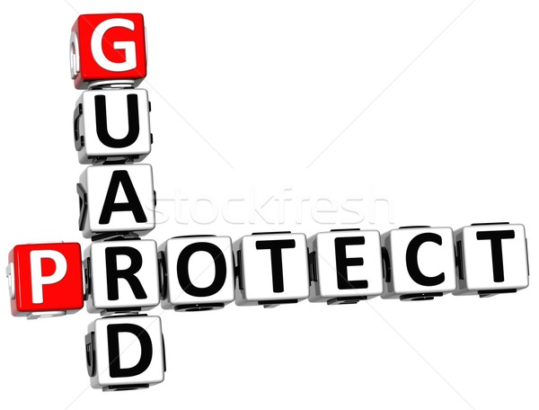 3D Protect Guard Crossword Stock photo © Mariusz_Prusaczyk