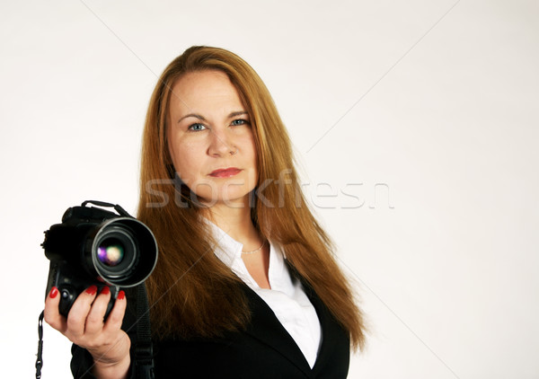 Stockfoto: Vrouw · fotograaf · vrouwelijke · moderne · digitale · business