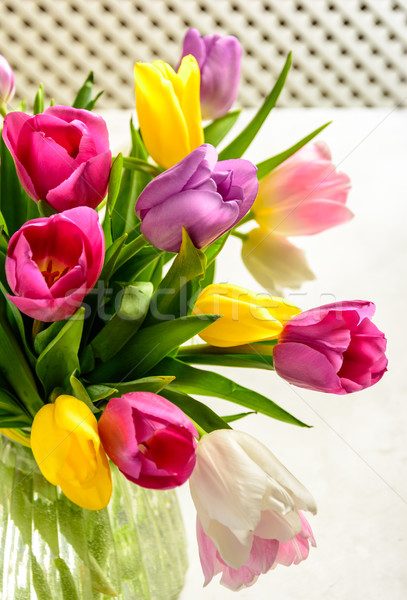Bouquet tulipani bianco bella sfondo Foto d'archivio © markova64el