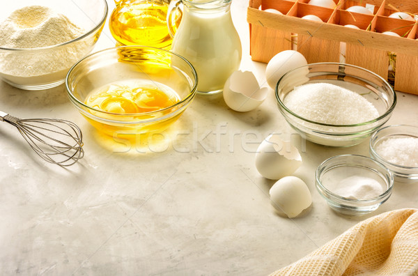 Ingredients for making pancakes Stock photo © markova64el