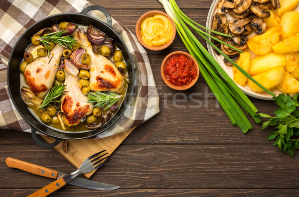 Cena pollo gambe vegetali olive Foto d'archivio © markova64el