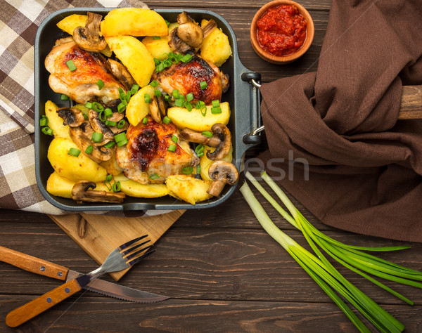 Cena pollo gambe vegetali olive Foto d'archivio © markova64el
