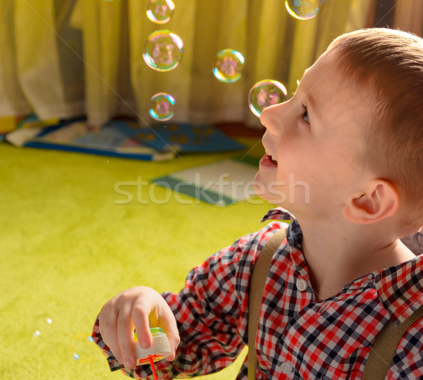 Bambino bolle di sapone sorridere baby felice natura Foto d'archivio © markova64el