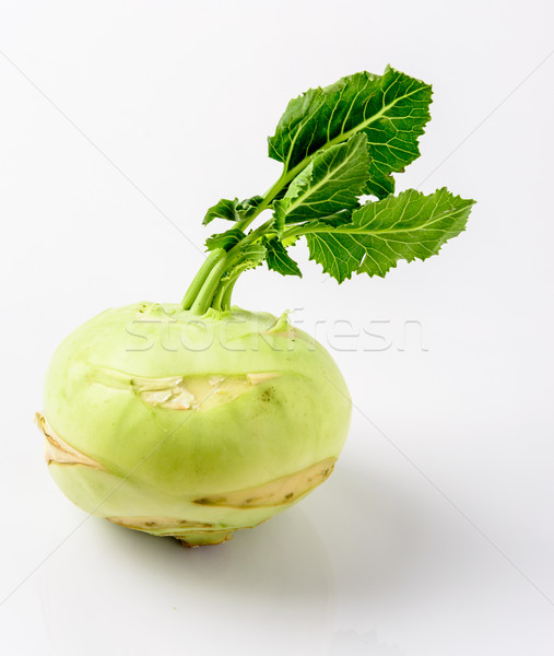 Stock photo: Kohlrabi on white background.