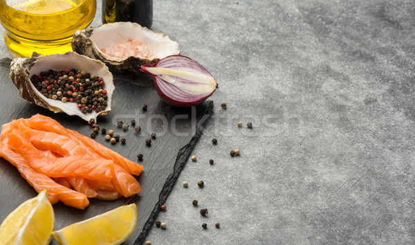 Ingredients for tartare sauce from a salmon Stock photo © markova64el