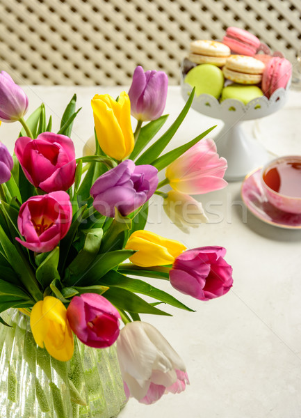 Bouquet tulipani bianco bella dolci Foto d'archivio © markova64el