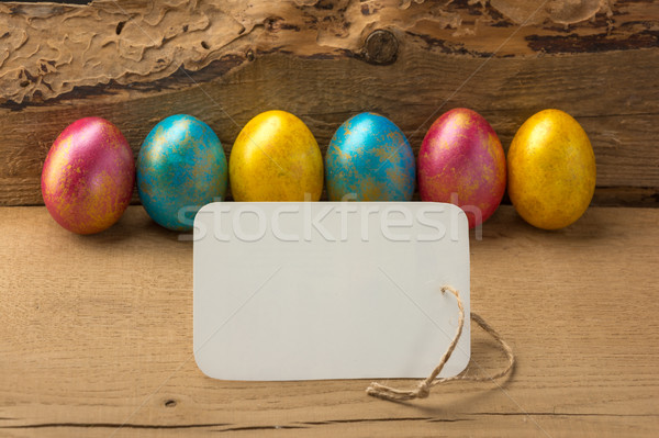 Easter eggs legno copia spazio multicolore naturale home Foto d'archivio © markova64el