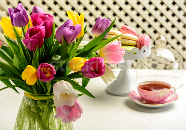 Bouquet tulipani bianco bella dolci Foto d'archivio © markova64el