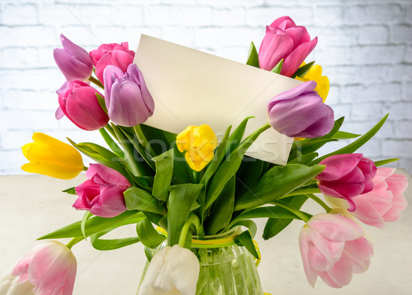 bouquet of tulips on white background Stock photo © markova64el