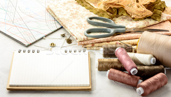 Sewing accessories. Copy space. Stock photo © markova64el