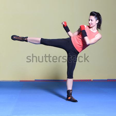 [[stock_photo]]: Femme · poste · gymnase · fille · fitness