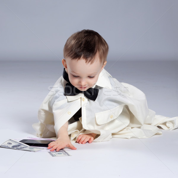 Toddler boy businessman Stock photo © maros_b