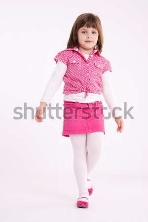 Meisje model roze rok sandalen Stockfoto © maros_b