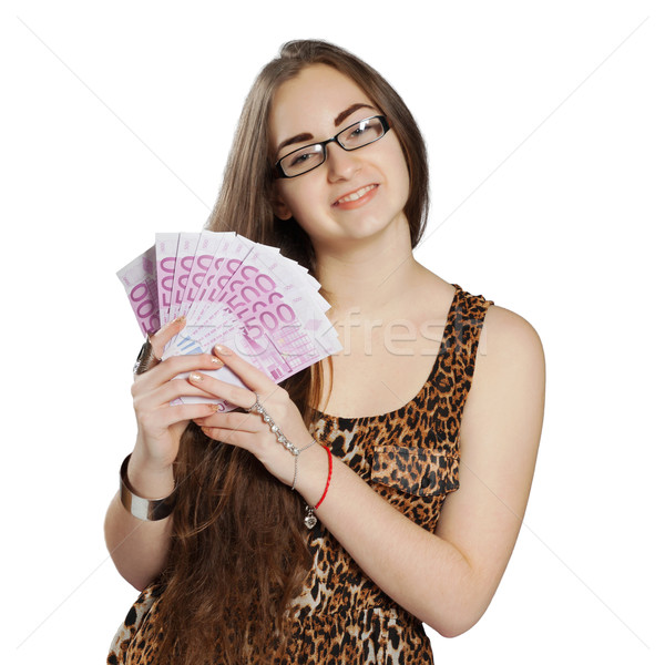 Teen girl ceny nastolatek dziewczyna leopard sukienka Zdjęcia stock © maros_b