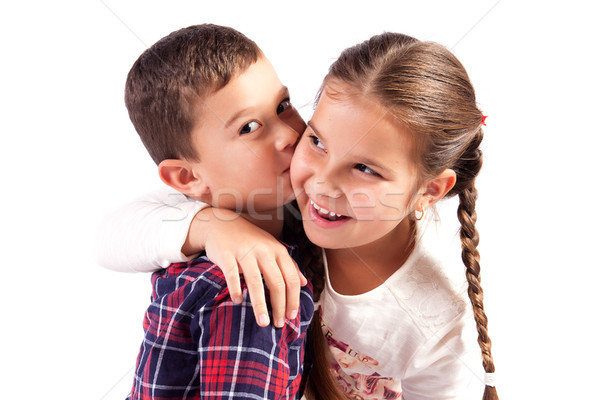 Chłopca dziewczyna brat siostra przytulić Zdjęcia stock © maros_b