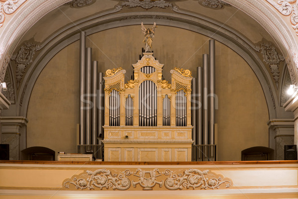 Organo chiesa view cattolico oro ornamenti Foto d'archivio © maros_b